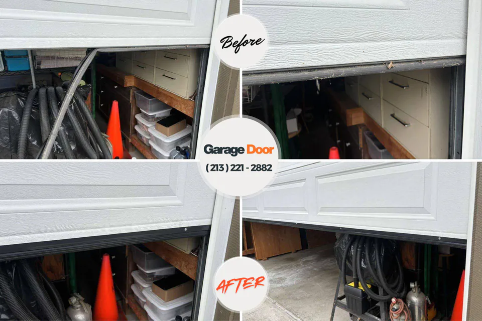 Before and after: garage door repair Bismarck, ND